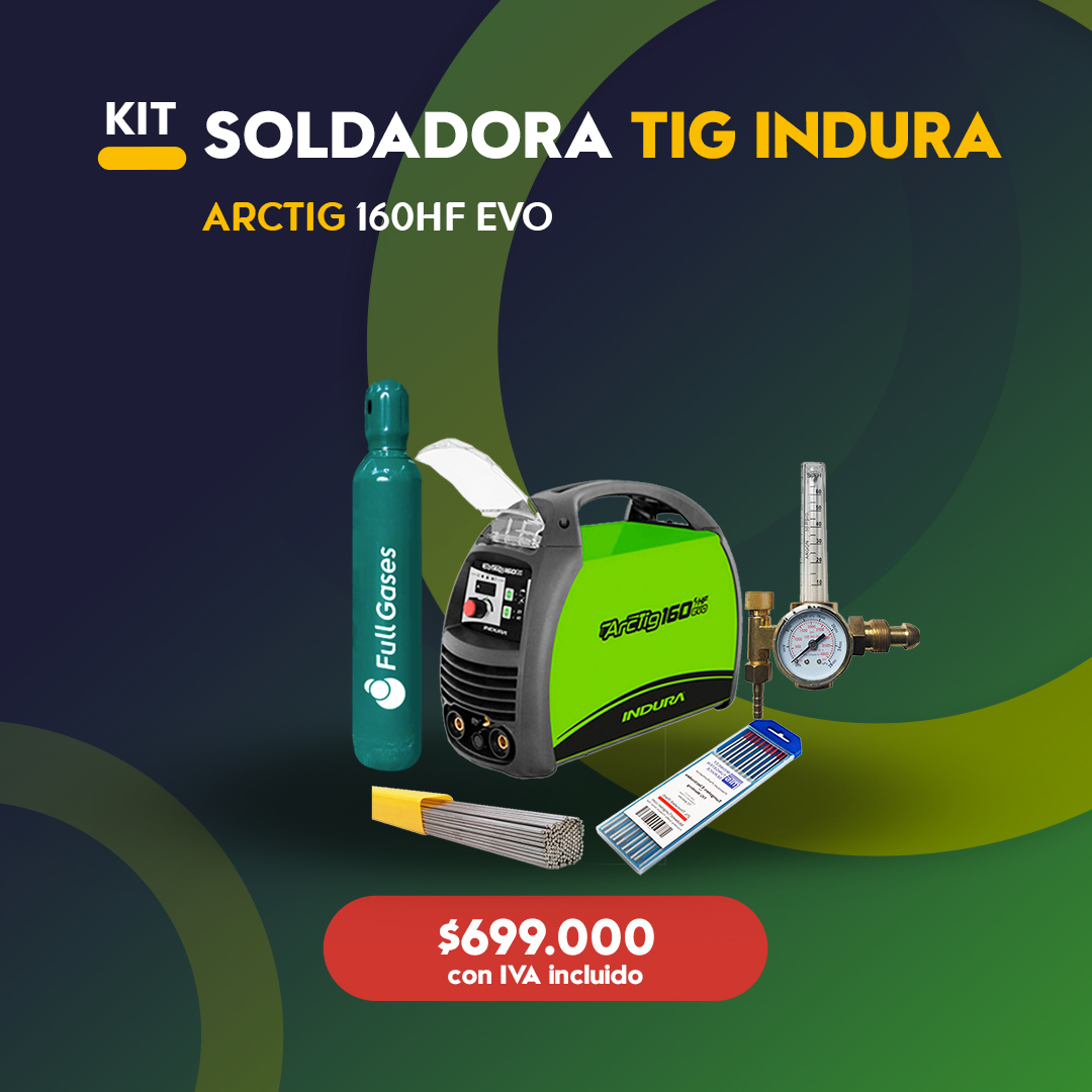 Kit Soldadora Tig Indura Arctig 160HF EVO - Full Gases